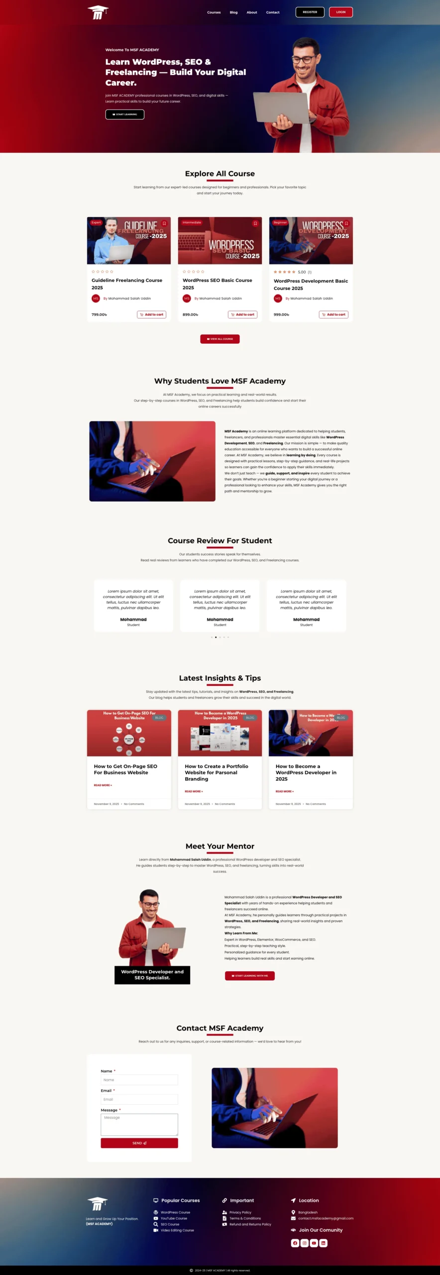 Education Or LMS website